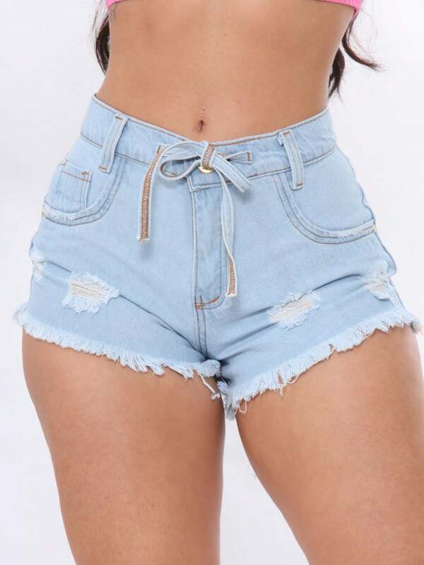 Short feminino Levanta bumbum Barra desfiada