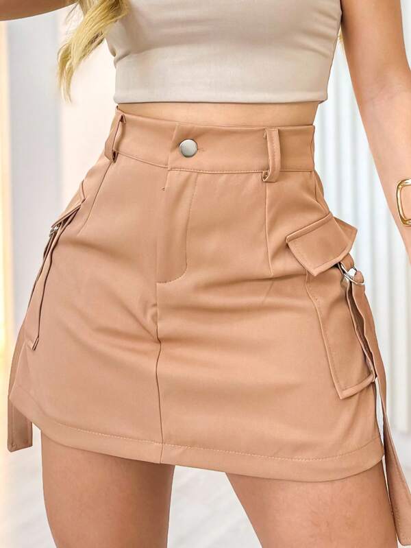 shorts saia /bolsos laterais/com detalhes em amarração