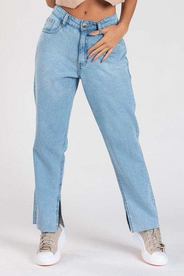 Calça Mom Jani  Jeans Claro