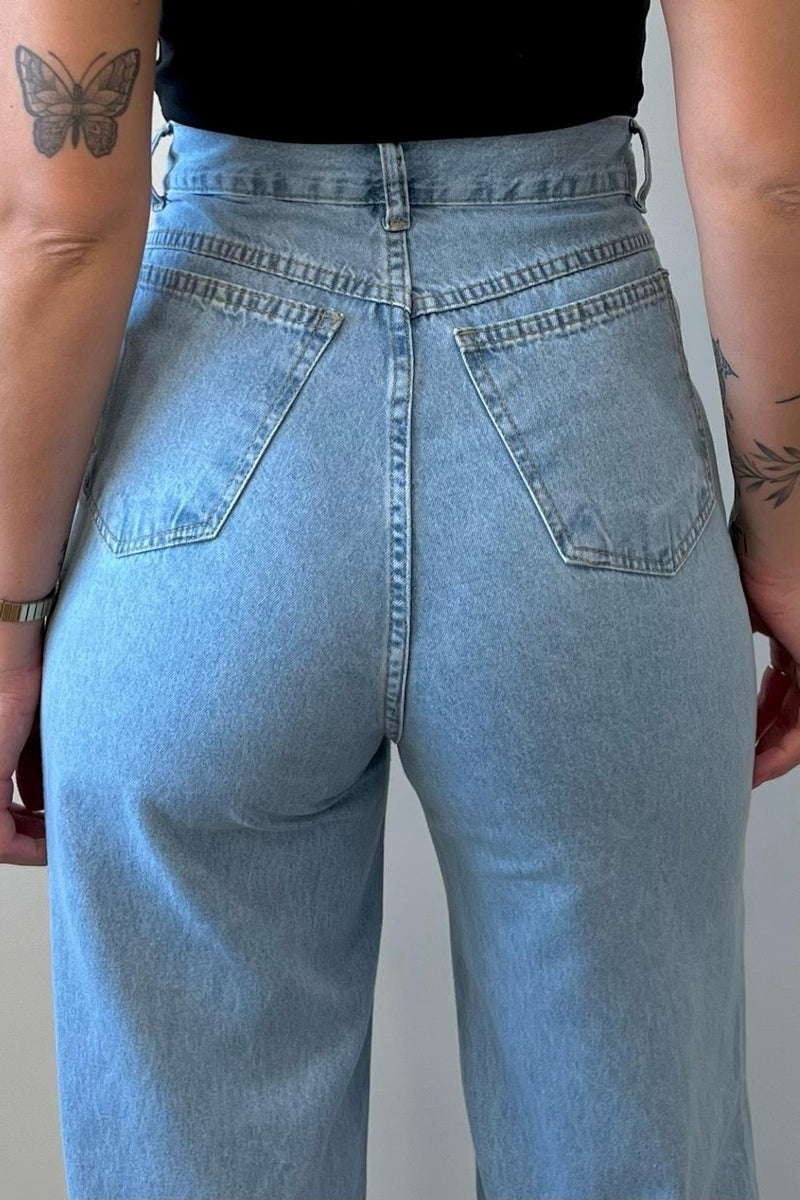 Calça Wide Leg Jeans Clio  Jeans Claro