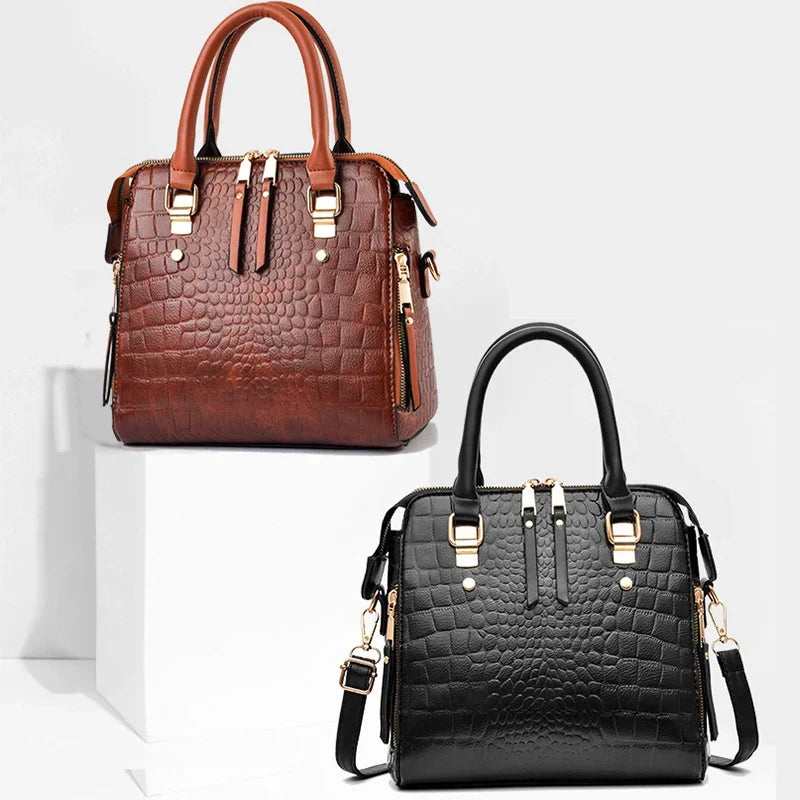 Bolsa Couro Transversal Crocodile