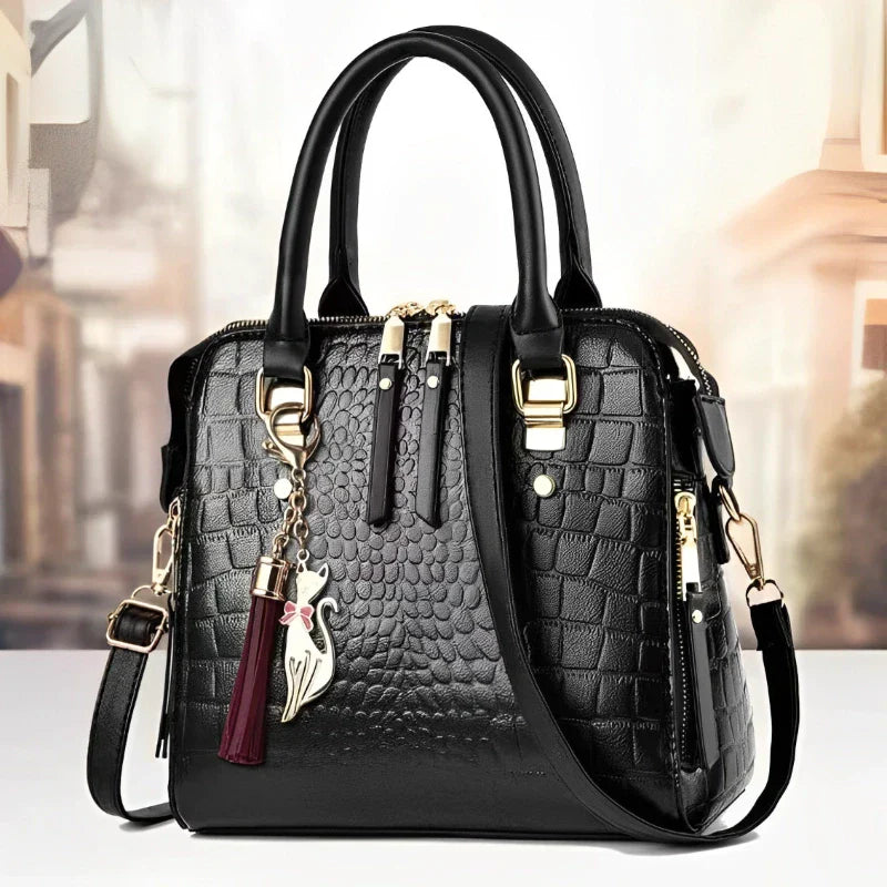 Bolsa Couro Transversal Crocodile