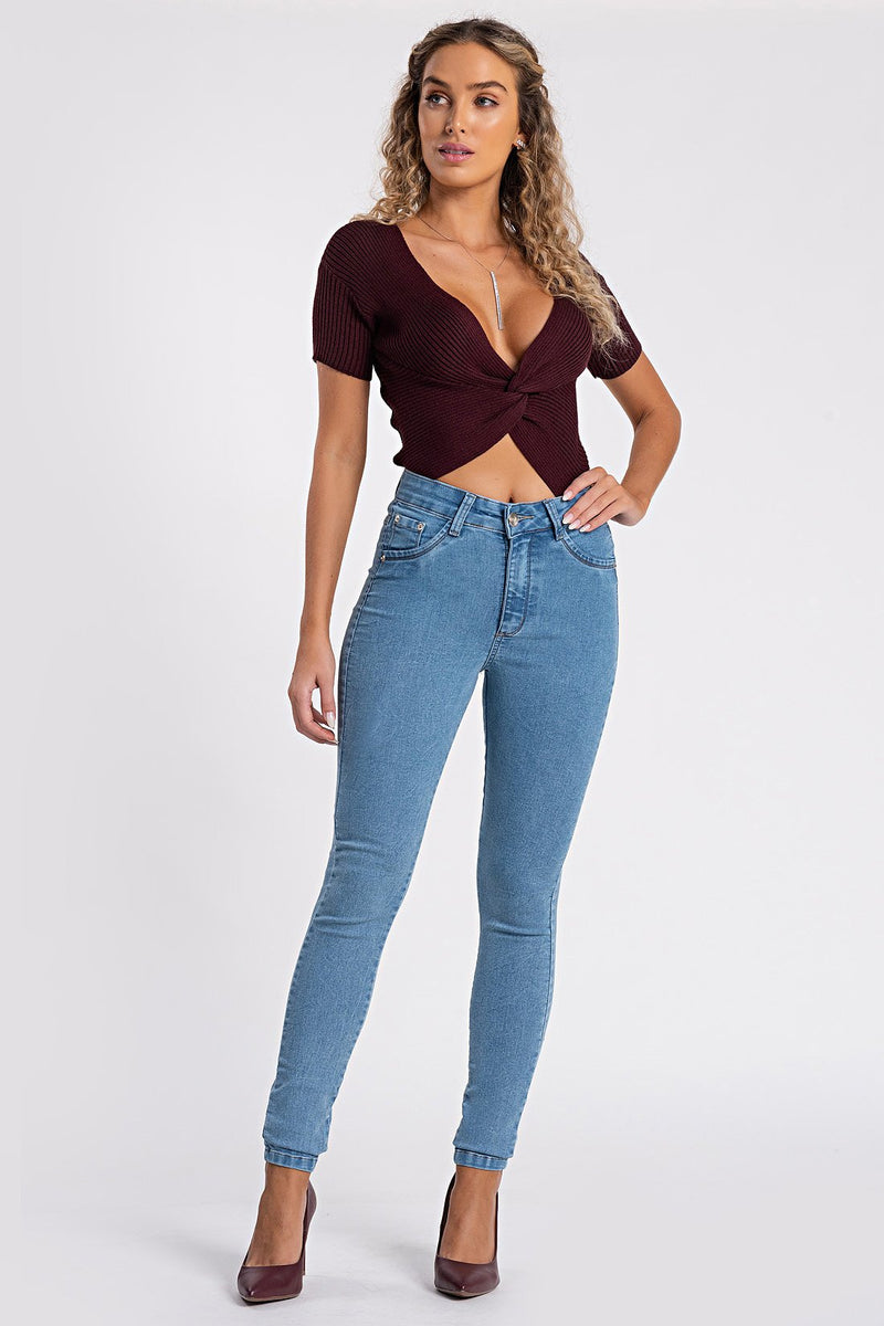 Calça Jeans Skinny Adela  Jeans Claro