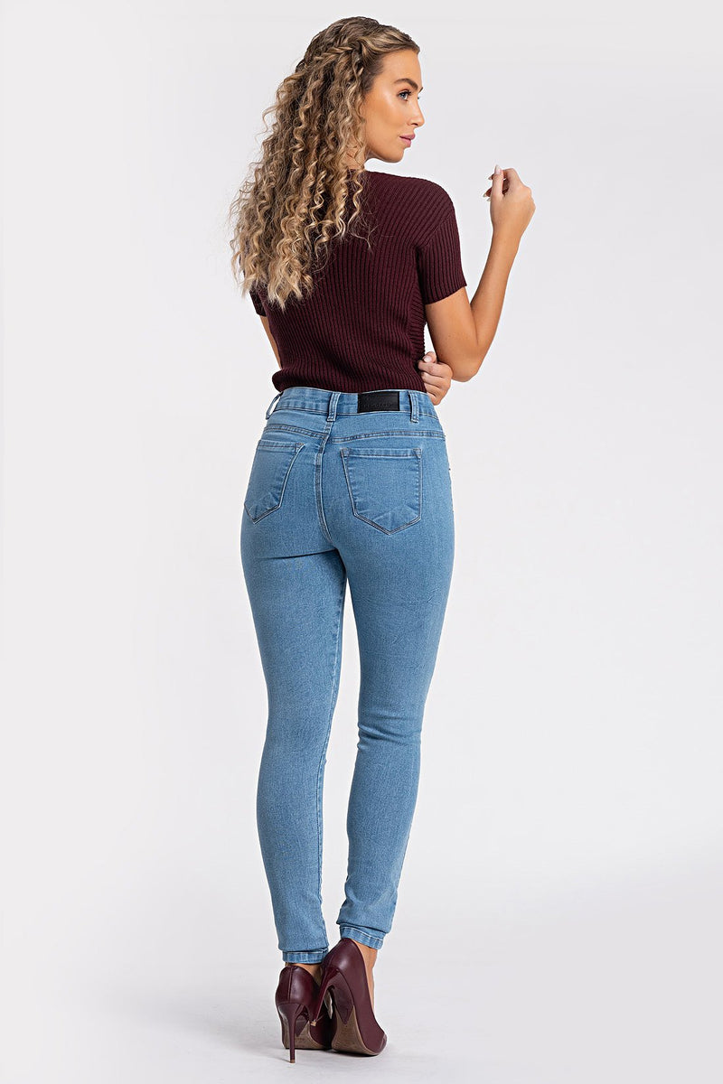 Calça Jeans Skinny Adela  Jeans Claro